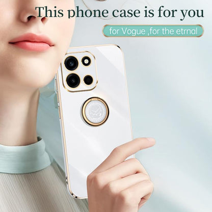 XINLI Straight Edge 6D Electroplate TPU Phone Case with Ring Holder, For OnePlus Turbo 6, For OnePlus 15 5G, For OnePlus Ace 5 Ultra