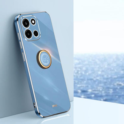 XINLI Straight Edge 6D Electroplate TPU Phone Case with Ring Holder, For OnePlus Turbo 6, For OnePlus 15 5G, For OnePlus Ace 5 Ultra