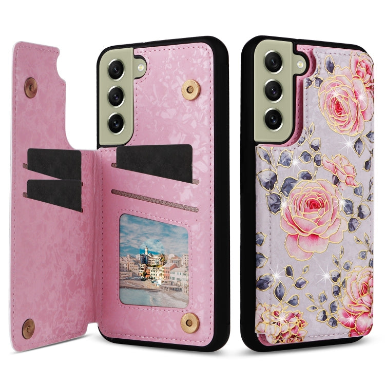 Printed Double Buckle RFID Anti-theft Phone Case, For Samsung Galaxy S23 5G, For Samsung Galaxy S22 Ultra 5G, For Samsung Galaxy S22+ 5G, For Samsung Galaxy S22 5G, For Samsung Galaxy S21 FE 5G, For Samsung Galaxy S21 5G