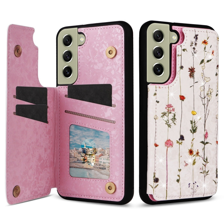 Printed Double Buckle RFID Anti-theft Phone Case, For Samsung Galaxy S23 5G, For Samsung Galaxy S22 Ultra 5G, For Samsung Galaxy S22+ 5G, For Samsung Galaxy S22 5G, For Samsung Galaxy S21 FE 5G, For Samsung Galaxy S21 5G