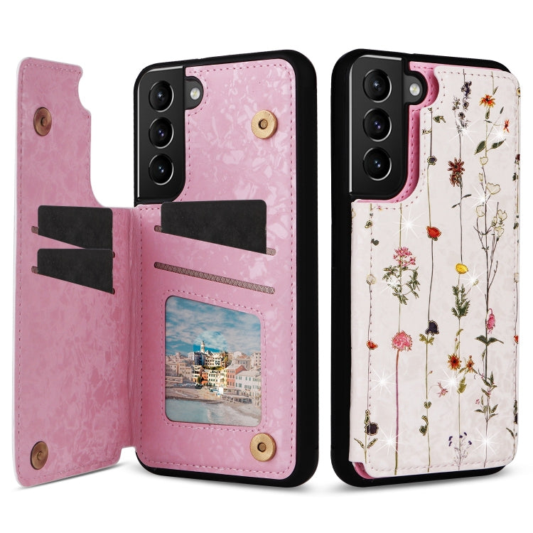 Printed Double Buckle RFID Anti-theft Phone Case, For Samsung Galaxy S23 5G, For Samsung Galaxy S22 Ultra 5G, For Samsung Galaxy S22+ 5G, For Samsung Galaxy S22 5G, For Samsung Galaxy S21 FE 5G, For Samsung Galaxy S21 5G