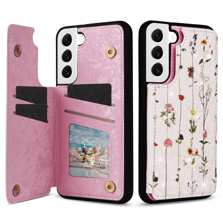 Printed Double Buckle RFID Anti-theft Phone Case, For Samsung Galaxy S23 5G, For Samsung Galaxy S22 Ultra 5G, For Samsung Galaxy S22+ 5G, For Samsung Galaxy S22 5G, For Samsung Galaxy S21 FE 5G, For Samsung Galaxy S21 5G