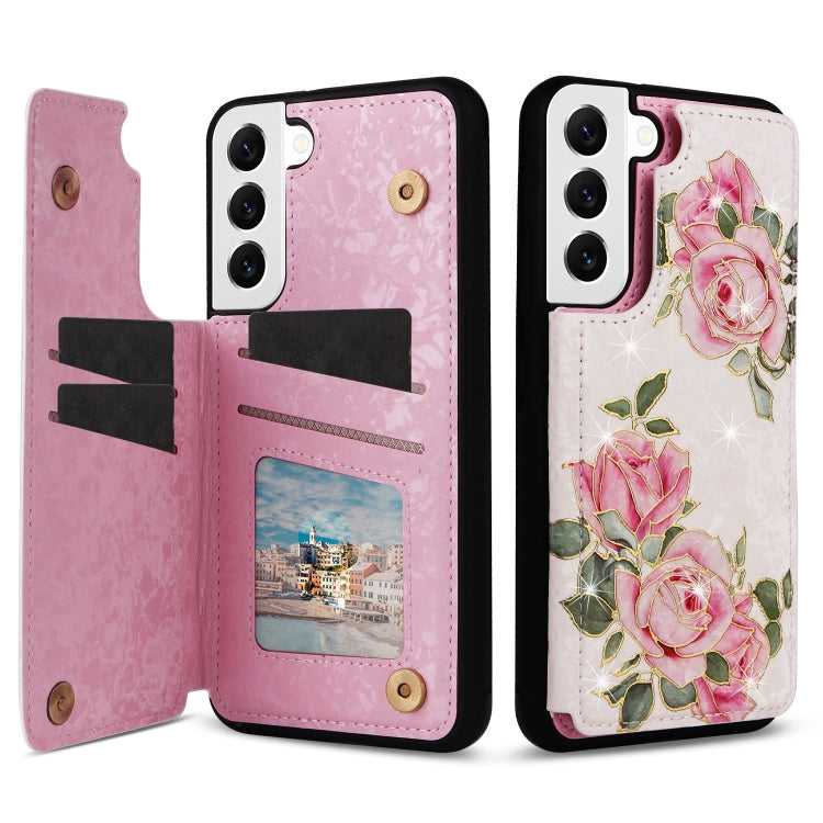 Printed Double Buckle RFID Anti-theft Phone Case, For Samsung Galaxy S23 5G, For Samsung Galaxy S22 Ultra 5G, For Samsung Galaxy S22+ 5G, For Samsung Galaxy S22 5G, For Samsung Galaxy S21 FE 5G, For Samsung Galaxy S21 5G
