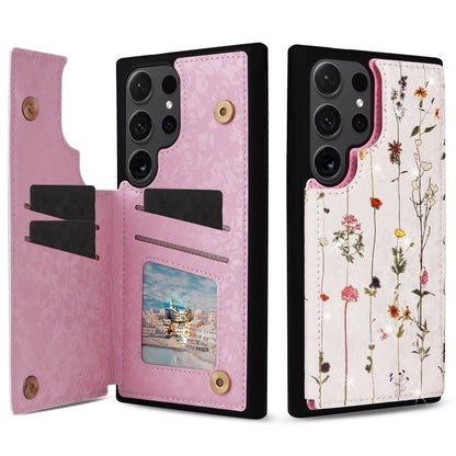 Printed Double Buckle RFID Anti-theft Phone Case, For Samsung Galaxy S24 Ultra 5G, For Samsung Galaxy S24+ 5G, For Samsung Galaxy S24 5G, For Samsung Galaxy S23 FE 5G, For Samsung Galaxy S23 Ultra 5G, For Samsung Galaxy S23+ 5G
