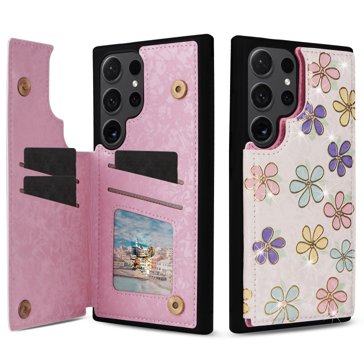 Printed Double Buckle RFID Anti-theft Phone Case, For Samsung Galaxy S24 Ultra 5G, For Samsung Galaxy S24+ 5G, For Samsung Galaxy S24 5G, For Samsung Galaxy S23 FE 5G, For Samsung Galaxy S23 Ultra 5G, For Samsung Galaxy S23+ 5G