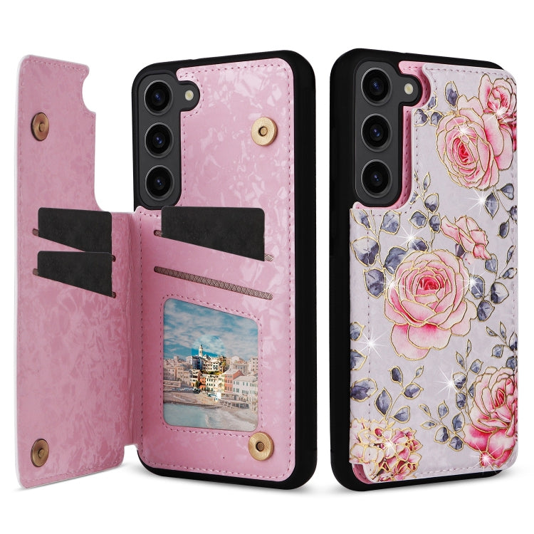 Printed Double Buckle RFID Anti-theft Phone Case, For Samsung Galaxy S24 Ultra 5G, For Samsung Galaxy S24+ 5G, For Samsung Galaxy S24 5G, For Samsung Galaxy S23 FE 5G, For Samsung Galaxy S23 Ultra 5G, For Samsung Galaxy S23+ 5G