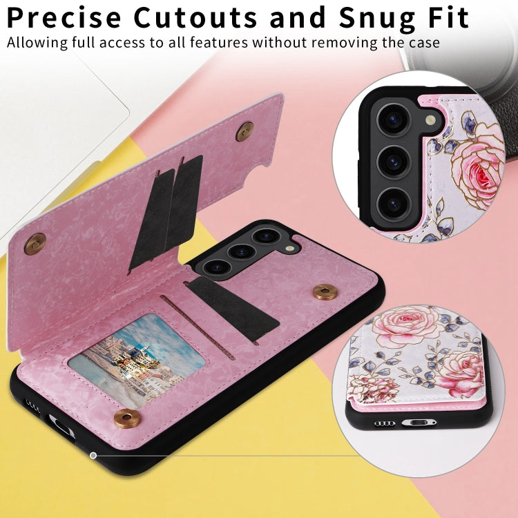 Printed Double Buckle RFID Anti-theft Phone Case, For Samsung Galaxy S23 5G, For Samsung Galaxy S22 Ultra 5G, For Samsung Galaxy S22+ 5G, For Samsung Galaxy S22 5G, For Samsung Galaxy S21 FE 5G, For Samsung Galaxy S21 5G
