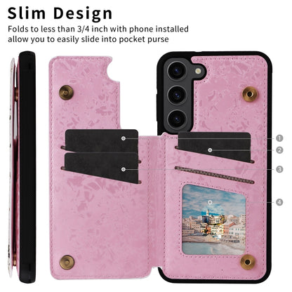 Printed Double Buckle RFID Anti-theft Phone Case, For Samsung Galaxy S23 5G, For Samsung Galaxy S22 Ultra 5G, For Samsung Galaxy S22+ 5G, For Samsung Galaxy S22 5G, For Samsung Galaxy S21 FE 5G, For Samsung Galaxy S21 5G