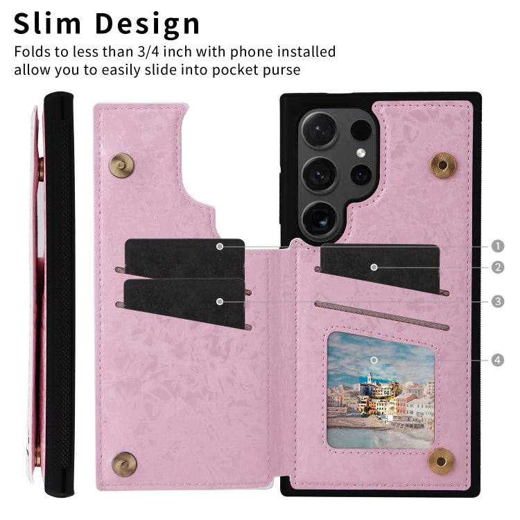 Printed Double Buckle RFID Anti-theft Phone Case, For Samsung Galaxy S24 Ultra 5G, For Samsung Galaxy S24+ 5G, For Samsung Galaxy S24 5G, For Samsung Galaxy S23 FE 5G, For Samsung Galaxy S23 Ultra 5G, For Samsung Galaxy S23+ 5G
