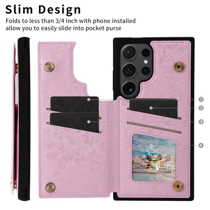 Printed Double Buckle RFID Anti-theft Phone Case, For Samsung Galaxy S24 Ultra 5G, For Samsung Galaxy S24+ 5G, For Samsung Galaxy S24 5G, For Samsung Galaxy S23 FE 5G, For Samsung Galaxy S23 Ultra 5G, For Samsung Galaxy S23+ 5G
