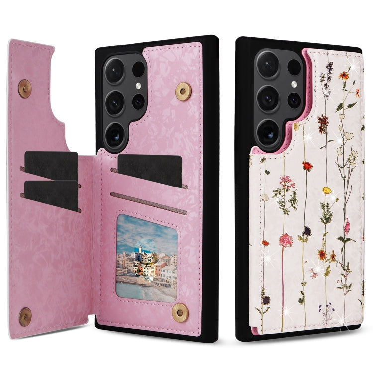 Printed Double Buckle RFID Anti-theft Phone Case, For Samsung Galaxy S24 Ultra 5G, For Samsung Galaxy S24+ 5G, For Samsung Galaxy S24 5G, For Samsung Galaxy S23 FE 5G, For Samsung Galaxy S23 Ultra 5G, For Samsung Galaxy S23+ 5G