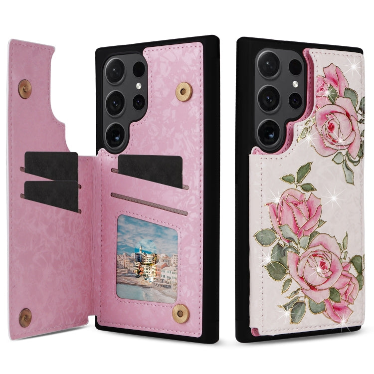 Printed Double Buckle RFID Anti-theft Phone Case, For Samsung Galaxy S24 Ultra 5G, For Samsung Galaxy S24+ 5G, For Samsung Galaxy S24 5G, For Samsung Galaxy S23 FE 5G, For Samsung Galaxy S23 Ultra 5G, For Samsung Galaxy S23+ 5G