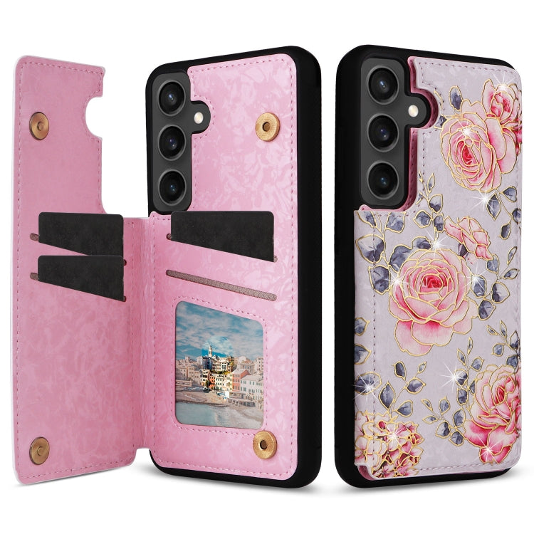 Printed Double Buckle RFID Anti-theft Phone Case, For Samsung Galaxy S25 FE 5G, For Samsung Galaxy S25 Edge 5G, For Samsung Galaxy S25 5G, For Samsung Galaxy S25+ 5G, For Samsung Galaxy S25 Ultra 5G, For Samsung Galaxy S24 FE 5G