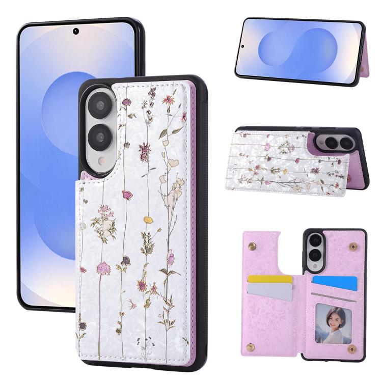 Printed Double Buckle RFID Anti-theft Phone Case, For Samsung Galaxy S25 FE 5G, For Samsung Galaxy S25 Edge 5G, For Samsung Galaxy S25 5G, For Samsung Galaxy S25+ 5G, For Samsung Galaxy S25 Ultra 5G, For Samsung Galaxy S24 FE 5G