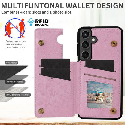 Printed Double Buckle RFID Anti-theft Phone Case, For Samsung Galaxy S25 FE 5G, For Samsung Galaxy S25 Edge 5G, For Samsung Galaxy S25 5G, For Samsung Galaxy S25+ 5G, For Samsung Galaxy S25 Ultra 5G, For Samsung Galaxy S24 FE 5G