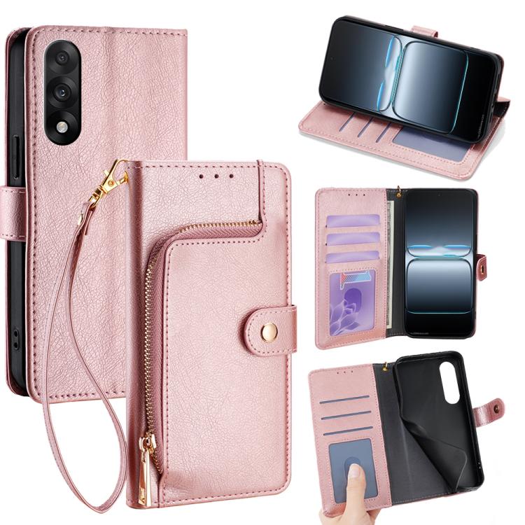 Zipper Bag Leather Phone Case, For OnePlus 15T 5G, For OnePlus Turbo 6 / 6V, For OnePlus Ace 6, For OnePlus 15 5G, For OnePlus Ace 5 Ultra / Nord 5, For OnePlus Ace 5 Racing / Nord CE5