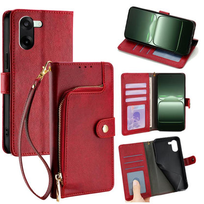 Zipper Bag Leather Phone Case, For OnePlus 15T 5G, For OnePlus Turbo 6 / 6V, For OnePlus Ace 6, For OnePlus 15 5G, For OnePlus Ace 5 Ultra / Nord 5, For OnePlus Ace 5 Racing / Nord CE5