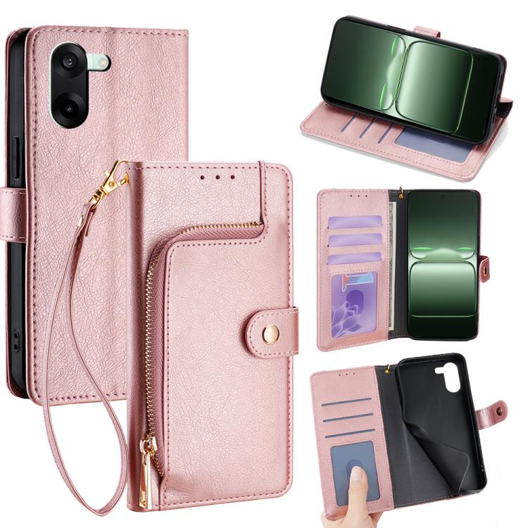 Zipper Bag Leather Phone Case, For OnePlus 15T 5G, For OnePlus Turbo 6 / 6V, For OnePlus Ace 6, For OnePlus 15 5G, For OnePlus Ace 5 Ultra / Nord 5, For OnePlus Ace 5 Racing / Nord CE5