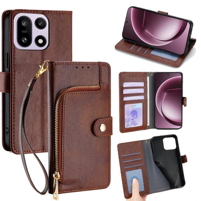 Zipper Bag Leather Phone Case, For OnePlus 15T 5G, For OnePlus Turbo 6 / 6V, For OnePlus Ace 6, For OnePlus 15 5G, For OnePlus Ace 5 Ultra / Nord 5, For OnePlus Ace 5 Racing / Nord CE5