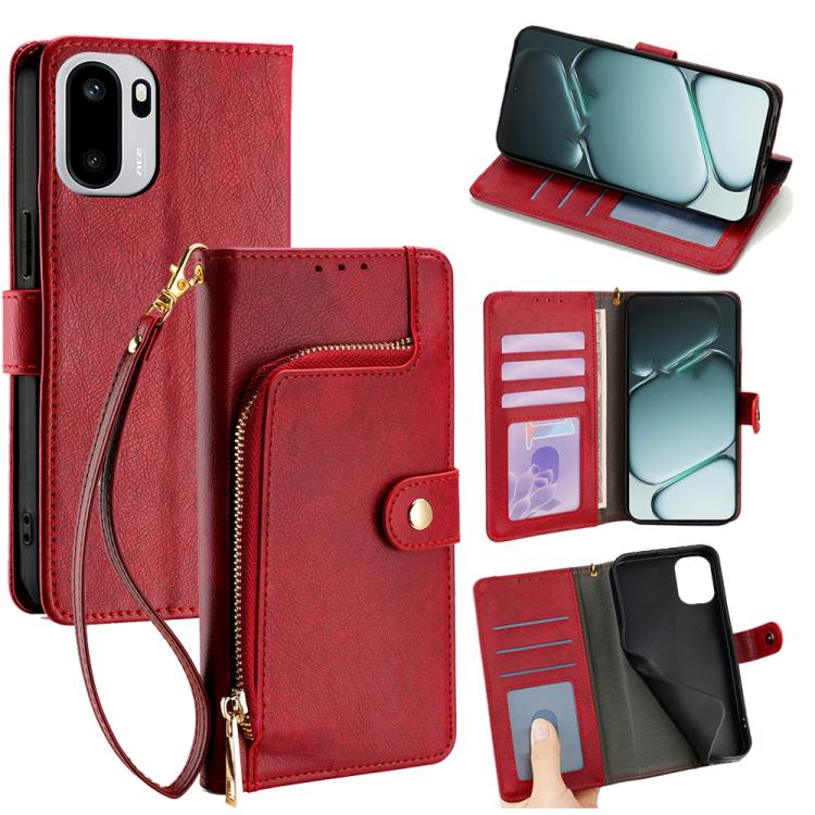 Zipper Bag Leather Phone Case, For OnePlus 15T 5G, For OnePlus Turbo 6 / 6V, For OnePlus Ace 6, For OnePlus 15 5G, For OnePlus Ace 5 Ultra / Nord 5, For OnePlus Ace 5 Racing / Nord CE5