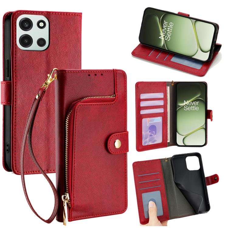 Zipper Bag Leather Phone Case, For OnePlus 15T 5G, For OnePlus Turbo 6 / 6V, For OnePlus Ace 6, For OnePlus 15 5G, For OnePlus Ace 5 Ultra / Nord 5, For OnePlus Ace 5 Racing / Nord CE5