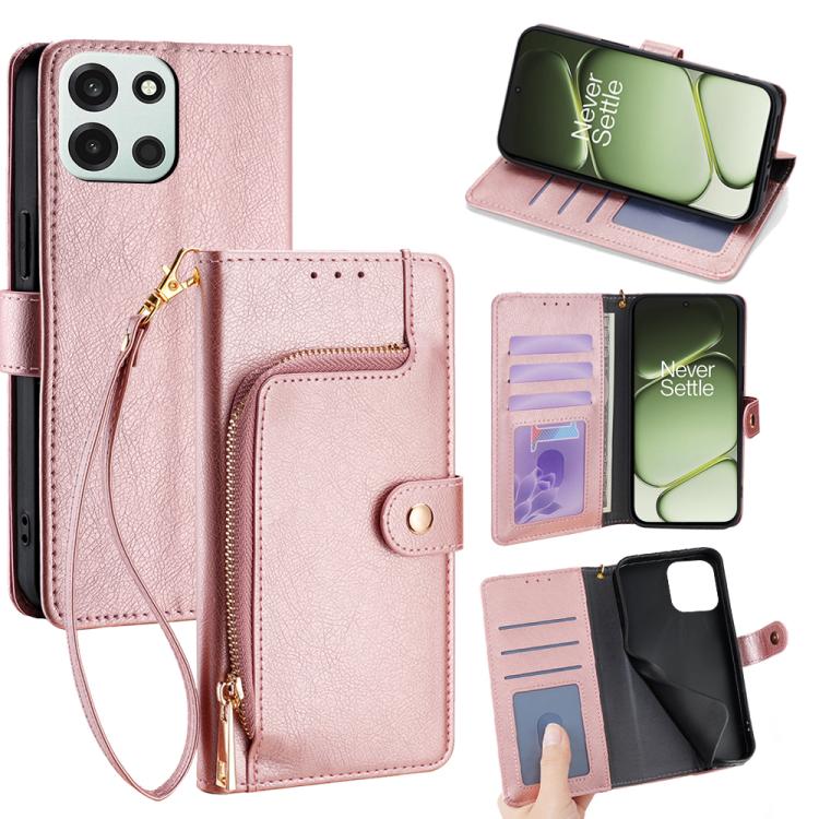 Zipper Bag Leather Phone Case, For OnePlus 15T 5G, For OnePlus Turbo 6 / 6V, For OnePlus Ace 6, For OnePlus 15 5G, For OnePlus Ace 5 Ultra / Nord 5, For OnePlus Ace 5 Racing / Nord CE5