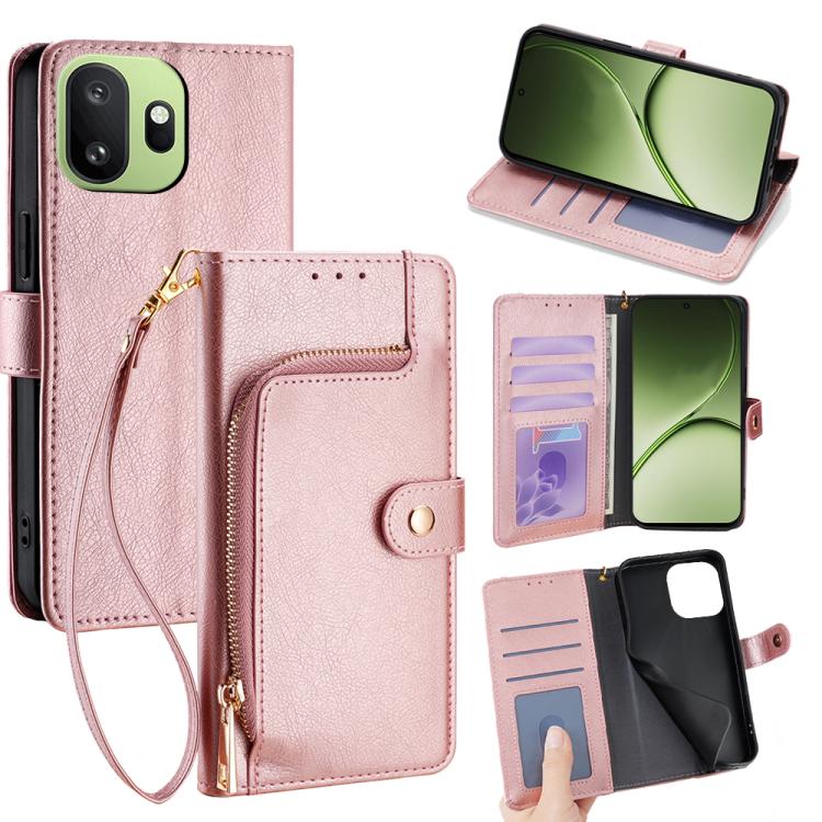 Zipper Bag Leather Phone Case, For OnePlus 15T 5G, For OnePlus Turbo 6 / 6V, For OnePlus Ace 6, For OnePlus 15 5G, For OnePlus Ace 5 Ultra / Nord 5, For OnePlus Ace 5 Racing / Nord CE5