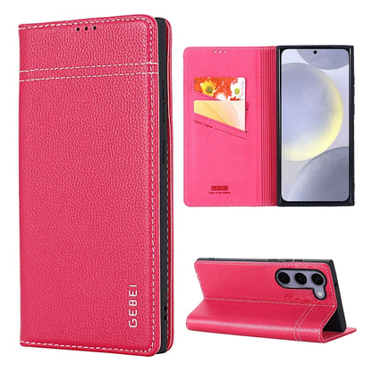 GEBEI Top-grain Horizontal Flip Leather Phone Case, For Galaxy S24 Ultra 5G, For Galaxy S24+ 5G, For Galaxy S24 5G
