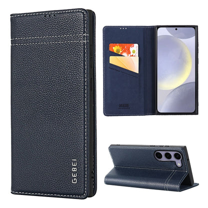 GEBEI Top-grain Horizontal Flip Leather Phone Case, For Galaxy S24 Ultra 5G, For Galaxy S24+ 5G, For Galaxy S24 5G