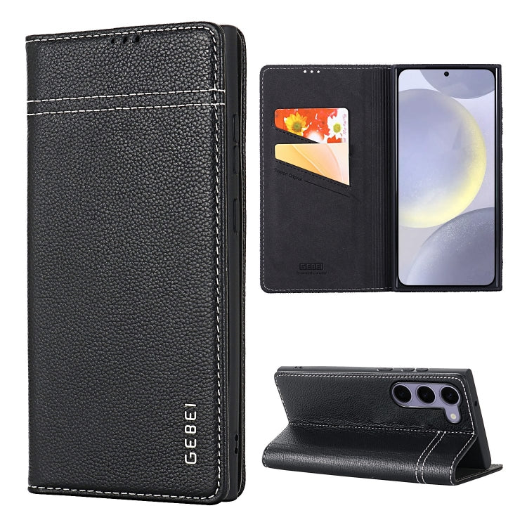 GEBEI Top-grain Horizontal Flip Leather Phone Case, For Galaxy S24 Ultra 5G, For Galaxy S24+ 5G, For Galaxy S24 5G