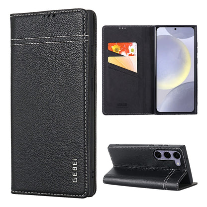 GEBEI Top-grain Horizontal Flip Leather Phone Case, For Galaxy S24 Ultra 5G, For Galaxy S24+ 5G, For Galaxy S24 5G