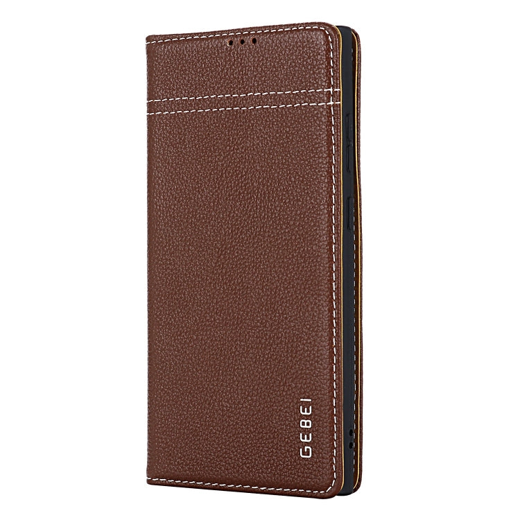 GEBEI Top-grain Horizontal Flip Leather Phone Case, For Galaxy S24 Ultra 5G, For Galaxy S24+ 5G, For Galaxy S24 5G
