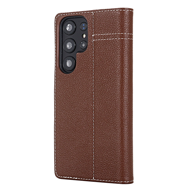 GEBEI Top-grain Horizontal Flip Leather Phone Case, For Galaxy S24 Ultra 5G, For Galaxy S24+ 5G, For Galaxy S24 5G
