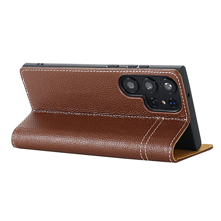 GEBEI Top-grain Horizontal Flip Leather Phone Case, For Galaxy S24 Ultra 5G, For Galaxy S24+ 5G, For Galaxy S24 5G