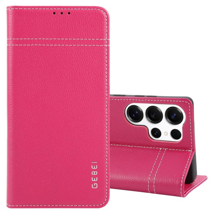 GEBEI Top-grain Horizontal Flip Leather Phone Case, For Galaxy S26+ 5G, For Galaxy S26 Ultra 5G, For Galaxy S26 5G, For Galaxy S25 5G, For Galaxy S25+ 5G, For Galaxy S25 Ultra 5G