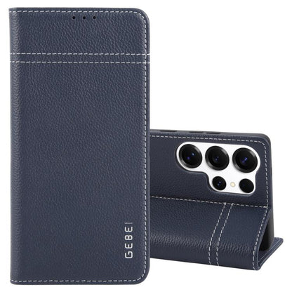 GEBEI Top-grain Horizontal Flip Leather Phone Case, For Galaxy S26+ 5G, For Galaxy S26 Ultra 5G, For Galaxy S26 5G, For Galaxy S25 5G, For Galaxy S25+ 5G, For Galaxy S25 Ultra 5G