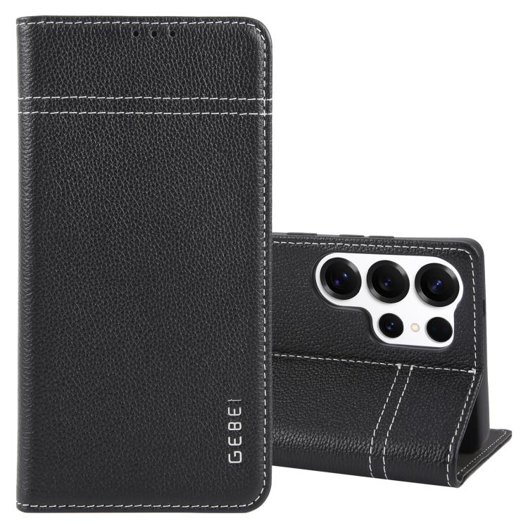 GEBEI Top-grain Horizontal Flip Leather Phone Case, For Galaxy S26+ 5G, For Galaxy S26 Ultra 5G, For Galaxy S26 5G, For Galaxy S25 5G, For Galaxy S25+ 5G, For Galaxy S25 Ultra 5G