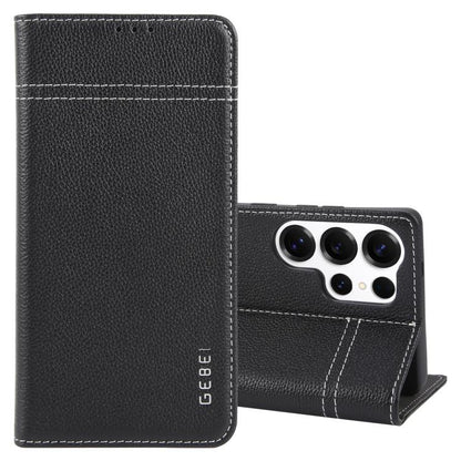 GEBEI Top-grain Horizontal Flip Leather Phone Case, For Galaxy S26+ 5G, For Galaxy S26 Ultra 5G, For Galaxy S26 5G, For Galaxy S25 5G, For Galaxy S25+ 5G, For Galaxy S25 Ultra 5G