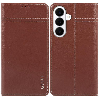 GEBEI Top-grain Horizontal Flip Leather Phone Case, For Galaxy S26+ 5G, For Galaxy S26 Ultra 5G, For Galaxy S26 5G, For Galaxy S25 5G, For Galaxy S25+ 5G, For Galaxy S25 Ultra 5G