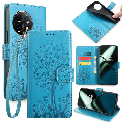 Tree & Deer Embossed Leather Phone Case, For OnePlus Ace 5 Racing, For OnePlus Ace 5 / 5 Pro, For OnePlus 11