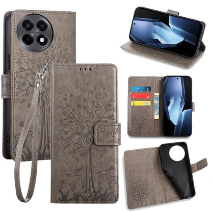 Tree & Deer Embossed Leather Phone Case, For OnePlus Ace 5 Racing, For OnePlus Ace 5 / 5 Pro, For OnePlus 11