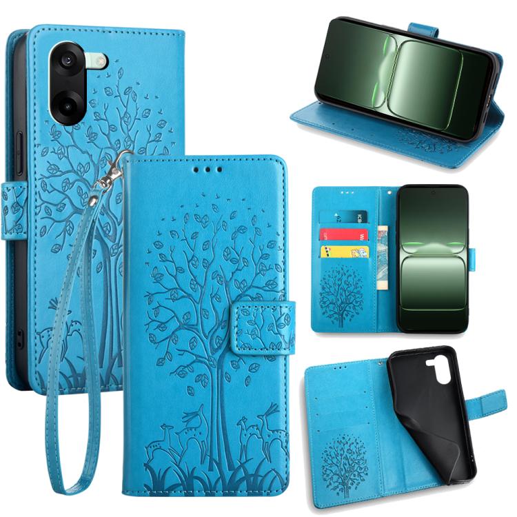 Tree & Deer Embossed Leather Phone Case, For OnePlus Ace 5 Racing, For OnePlus Ace 5 / 5 Pro, For OnePlus 11