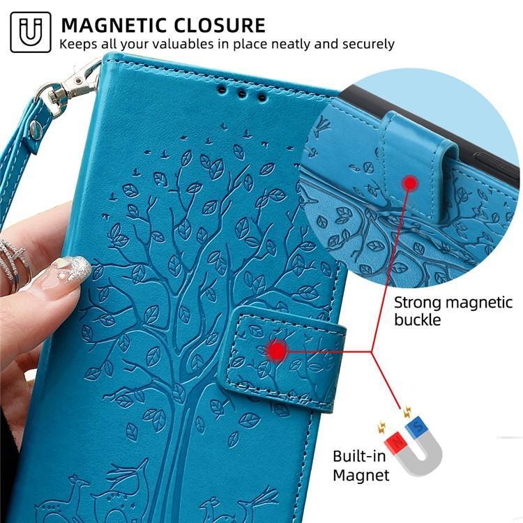 Tree & Deer Embossed Leather Phone Case, For OnePlus Ace 5 Racing, For OnePlus Ace 5 / 5 Pro, For OnePlus 11