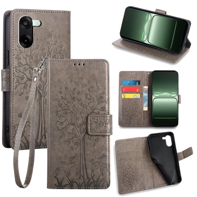 Tree & Deer Embossed Leather Phone Case, For OnePlus Ace 5 Racing, For OnePlus Ace 5 / 5 Pro, For OnePlus 11