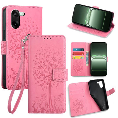 Tree & Deer Embossed Leather Phone Case, For OnePlus Ace 5 Racing, For OnePlus Ace 5 / 5 Pro, For OnePlus 11