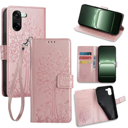 Tree & Deer Embossed Leather Phone Case, For OnePlus Ace 5 Racing, For OnePlus Ace 5 / 5 Pro, For OnePlus 11