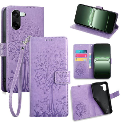 Tree & Deer Embossed Leather Phone Case, For OnePlus Ace 5 Racing, For OnePlus Ace 5 / 5 Pro, For OnePlus 11