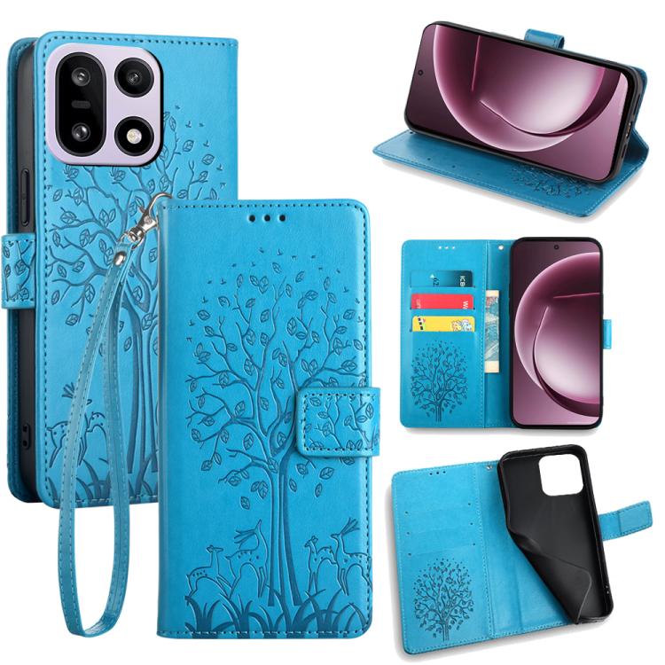 Tree & Deer Embossed Leather Phone Case, For OnePlus 15T 5G, For OnePlus Turbo 6 / 6V, For OnePlus Ace 6, For OnePlus 15