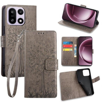 Tree & Deer Embossed Leather Phone Case, For OnePlus 15T 5G, For OnePlus Turbo 6 / 6V, For OnePlus Ace 6, For OnePlus 15
