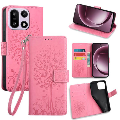 Tree & Deer Embossed Leather Phone Case, For OnePlus 15T 5G, For OnePlus Turbo 6 / 6V, For OnePlus Ace 6, For OnePlus 15